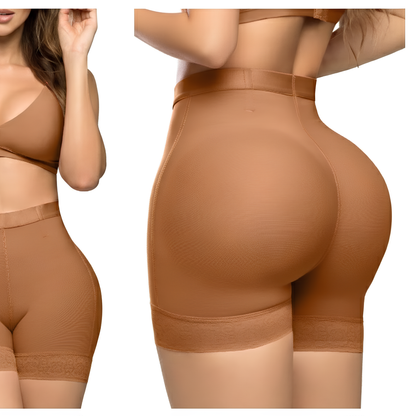 High Waist Lace Trim Butt Sculpting Short